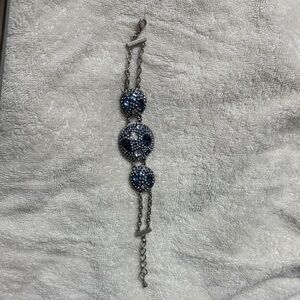 Elegant Silver and Blue Bracelet